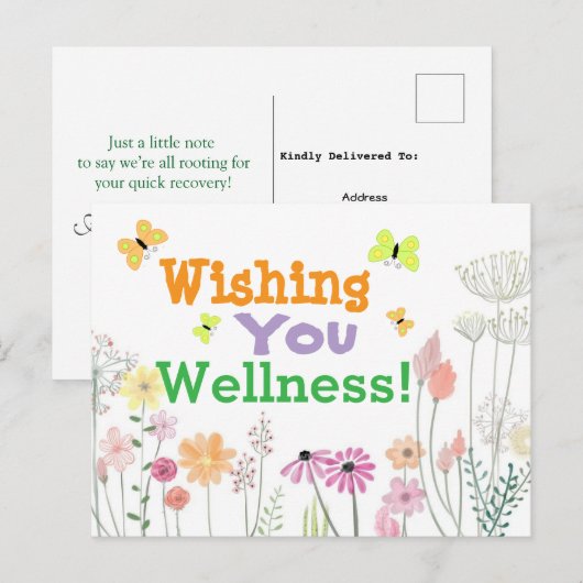 Beter worden gewenst  briefkaart (Voorkant / Achterkant)