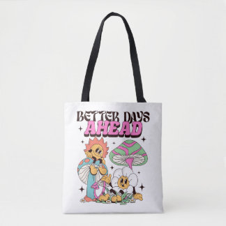 Betere dagen vooruit Retro Mental Health Canvas ta Tote Bag