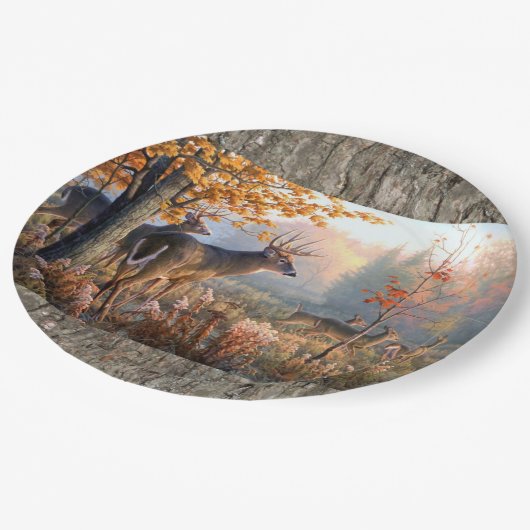 Betere familie speelt in het veld papieren bordje (Gekanteld)