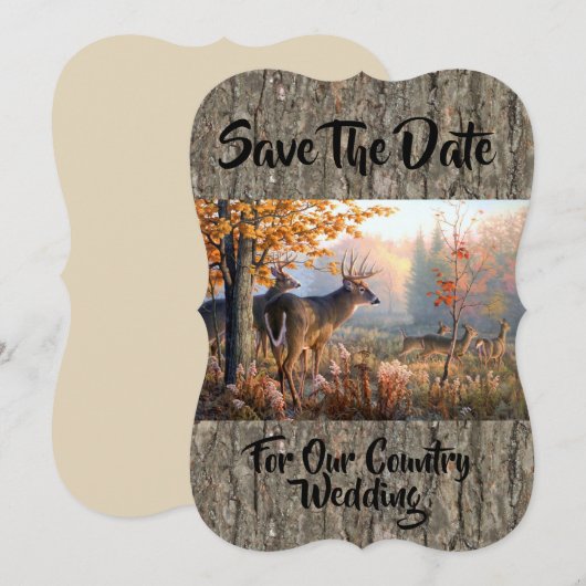 Betere familie speelt in het veld save the date (Voorkant / Achterkant)