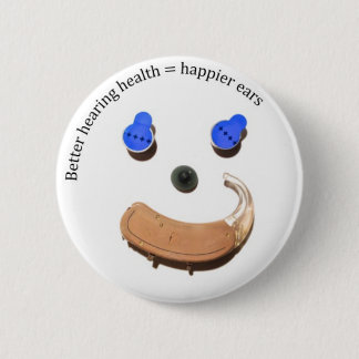 Betere gehoorgezondheid = gelukkige oren knop ronde button 5,7 cm