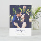 Betere gezamenlijke moderne fotobruiloft bespaart  save the date (Staand voorkant)