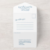 Betere late trouwpartij RSVP foto blauw wit All In One Uitnodiging (Buitenkant)