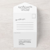 Betere late trouwpartij RSVP foto zwart wit All In One Uitnodiging (Buitenkant)