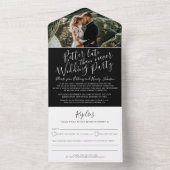 Betere late trouwpartij RSVP foto zwart wit All In One Uitnodiging (Binnen)