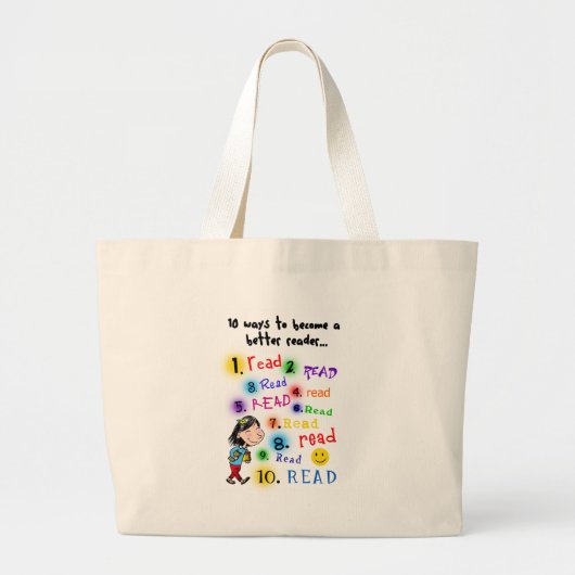 Betere lezer grote tote bag (Voorkant)