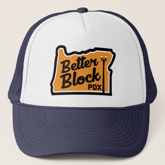 Betere PDX-Logo Trucker Hat blokkeren Pet (Voorkant)