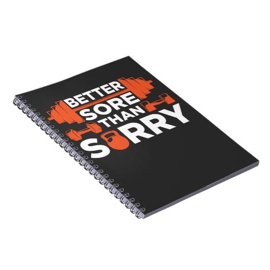 Betere pijn dan een droevige, vermoeiende gym Work Notitieboek (Rechterzijde)