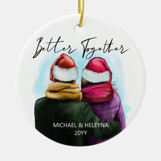 Betere samen de Waterverf van het Manuscript paar  Keramisch Ornament (Voorkant)