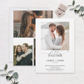 Betere samenwerking Modern 4 Foto Engagement Party Kaart