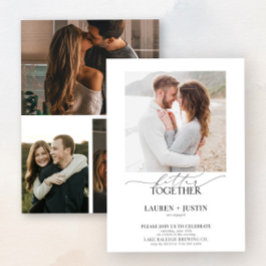 Betere samenwerking Modern 4 Foto Engagement Party Kaart