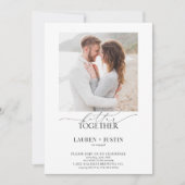 Betere samenwerking Modern 4 Foto Engagement Party Kaart (Voorkant)