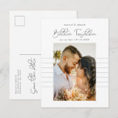 Betere samenwerking | Moderne foto slaat de datum  Aankondigingskaart (Voorkant / Achterkant)