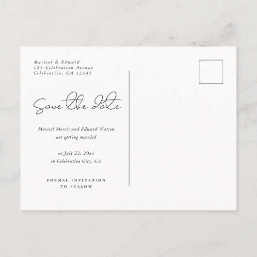 Betere samenwerking | Moderne foto slaat de datum  Aankondigingskaart (Achterkant)