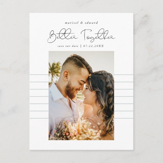 Betere samenwerking | Moderne foto slaat de datum  Aankondigingskaart (Voorkant)