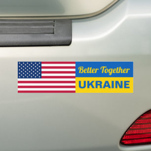 Betere samenwerking Oekraïne: Amerikaanse vlaggen Bumpersticker