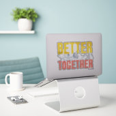 Betere samenwerking sticker (Laptop op bureau)