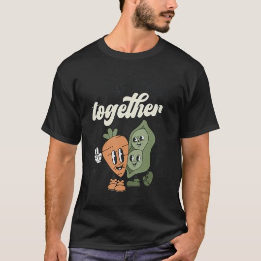 Betere samenwerking tussen Valentijn Retro erwten T-shirt (Voorkant)