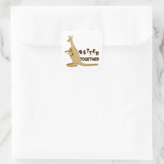 Betere samenwerking vierkante sticker (Tas)