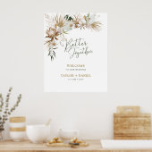 Betere samenwerking | Welkom Boho Bohemian Wedding Poster (Keuken)