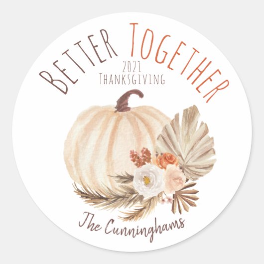 Betere Thanksgiving van de pompoen Ronde Sticker (Voorkant)