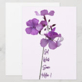Beterschap aanpasbare Katie naam paarse bloemen Feestdagenkaart (Voorkant / Achterkant)