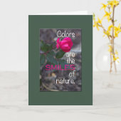 Beterschap Alleenstaande Roze Roos Foto Groene Ran Kaart (Gele Bloem)