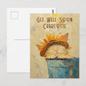 Beterschap C3R Op Maat Gemaakte Zonnebloem Kat Sla Briefkaart (Voorkant / Achterkant)