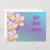 Beterschap Columbine Bloem Roze & Wit Briefkaart (Voorkant / Achterkant)