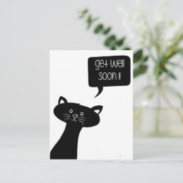 Beterschap! Cute Zwarte Kat Ansichtkaart Briefkaart