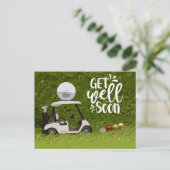 Beterschap golfer  briefkaart (Staand voorkant)