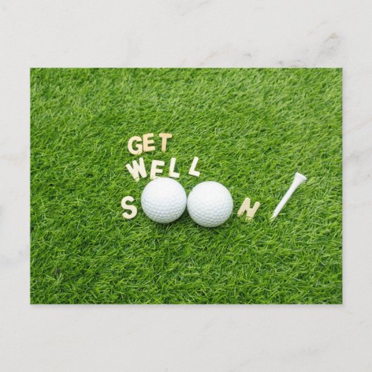 Beterschap Golfer met twee golfballen en tee Briefkaart (Voorkant)