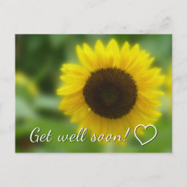 Beterschap: heldere en vrolijke zonnebloem briefkaart
