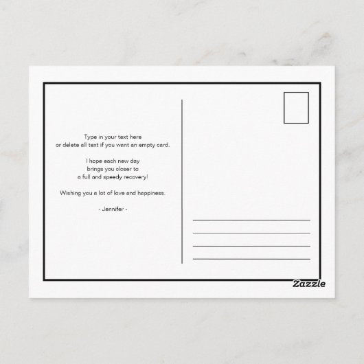 beterschap ijsbeer konijn aquarel briefkaart (Achterkant)