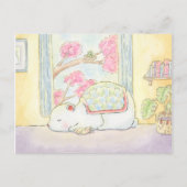 beterschap ijsbeer konijn aquarel briefkaart (Voorkant)