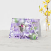 Beterschap | Kolibrie Roze en Paarse Kaart (Gele Bloem)