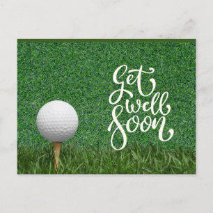 Beterschap met golfbal op green voor golfer briefkaart