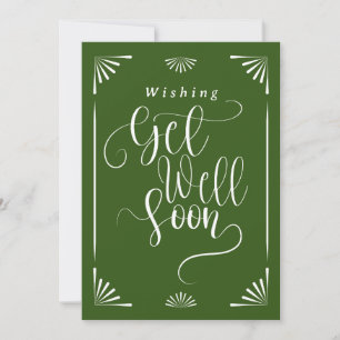 Beterschap Minimalistische Art Deco Groen Feestdagenkaart