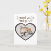 Beterschap schattige puppy hond shihtzu slapende h kaart (Gele Bloem)