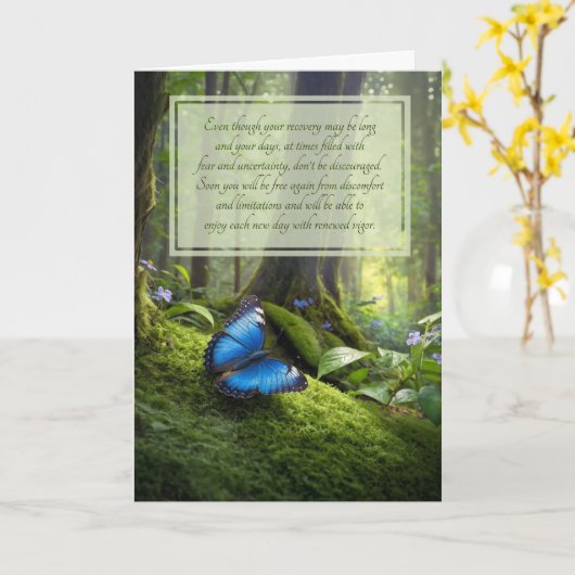 Beterschap Sentimentele Blauwe Vlinder in het Bos Kaart (Gele Bloem)