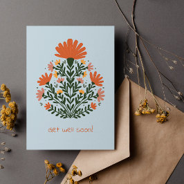 Beterschap symmetrische bloemenboeket kaart