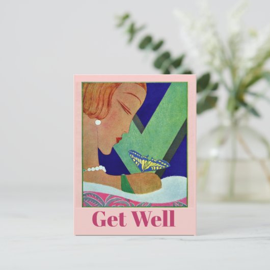 Beterschap Vlinder, Vintage Stijl Ansichtkaart Briefkaart (Staand voorkant)