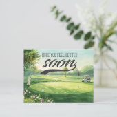 Beterschap voor golfer briefkaart (Staand voorkant)