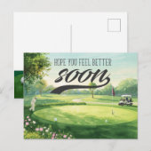 Beterschap voor golfer briefkaart (Voorkant / Achterkant)
