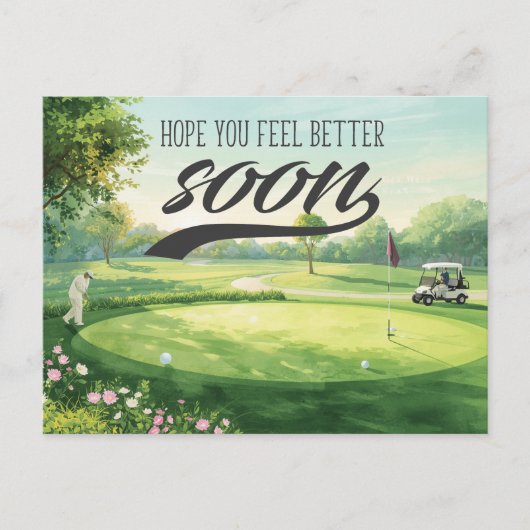 Beterschap voor golfer briefkaart (Voorkant)