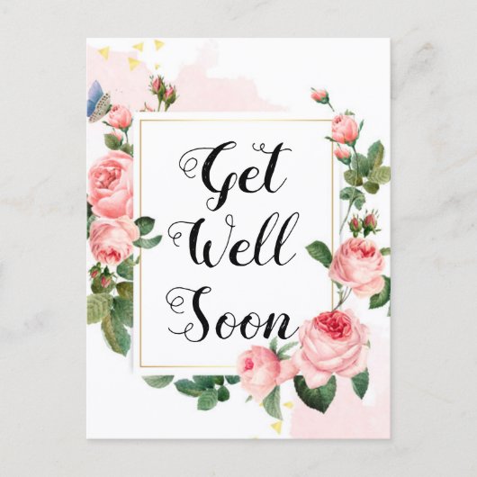 beterschap,waterverf rozen achtergrond,aangepast briefkaart (Voorkant)