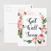 beterschap,waterverf rozen achtergrond,aangepast briefkaart (Voorkant / Achterkant)