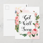 beterschap,waterverf rozen achtergrond,aangepast briefkaart (Voorkant / Achterkant)