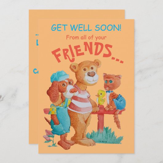 Beterschap Wenskaart.  Bedankkaart (Voorkant / Achterkant)