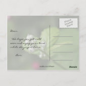 beterschap, zomer wilde frambozen bloem briefkaart (Achterkant)